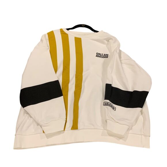 Adidas Womens "Girls are Awesome" Athletic Sweatshirt M Athleisure Oversized - Picture 5 of 6